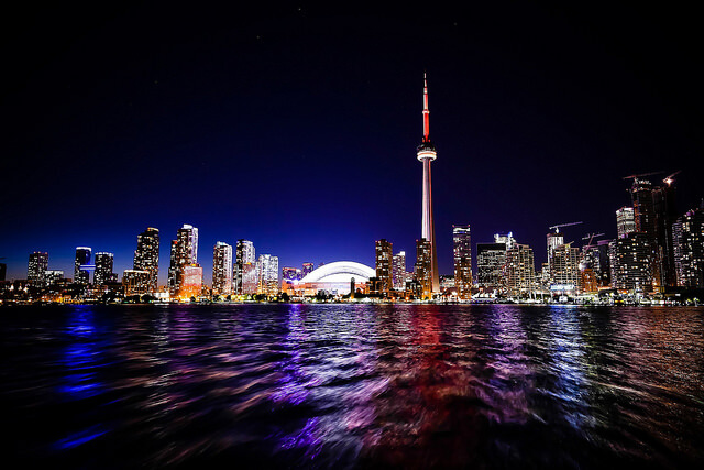 Downtown Canada city at night